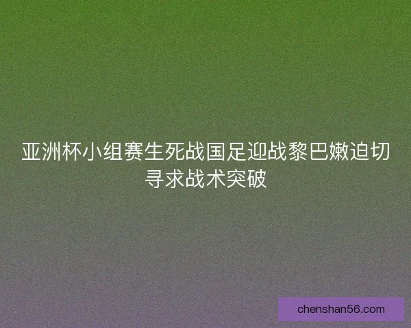 亚洲杯小组赛生死战国足迎战黎巴嫩迫切寻求战术突破 亚洲杯小组赛生死战国足迎战黎巴嫩迫切寻求战术突破